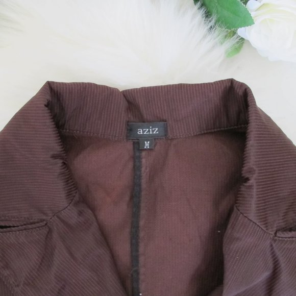Aziz | Chocolate Half Sleeve Blazer - Picture 3 of 13